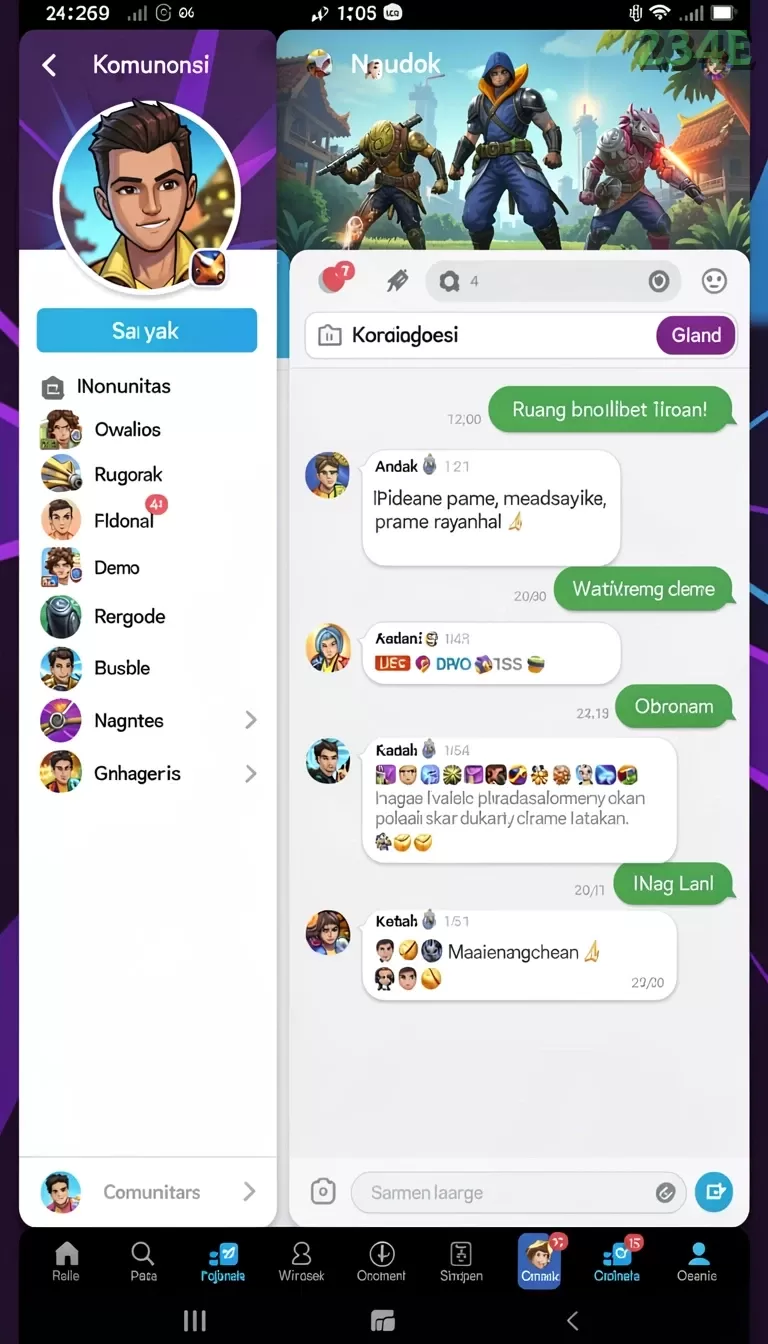 Cuplikan layar QTGAME — menu navigasi
